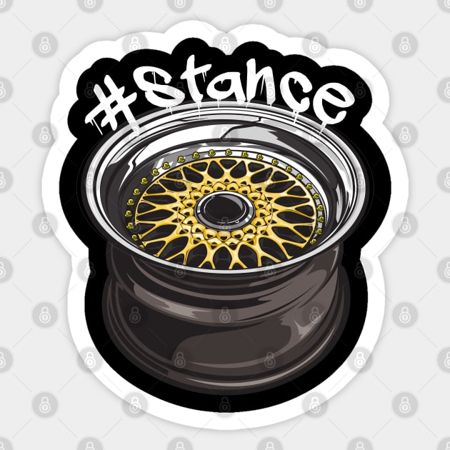 Tuning Wheel Rim JDM Fan Stance Stance Sticker TeePublic